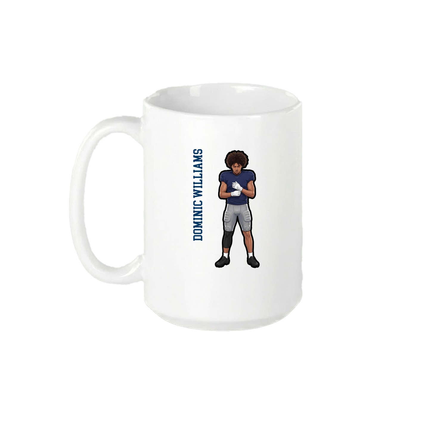 15oz Coffee Mug — Name Vertical in White