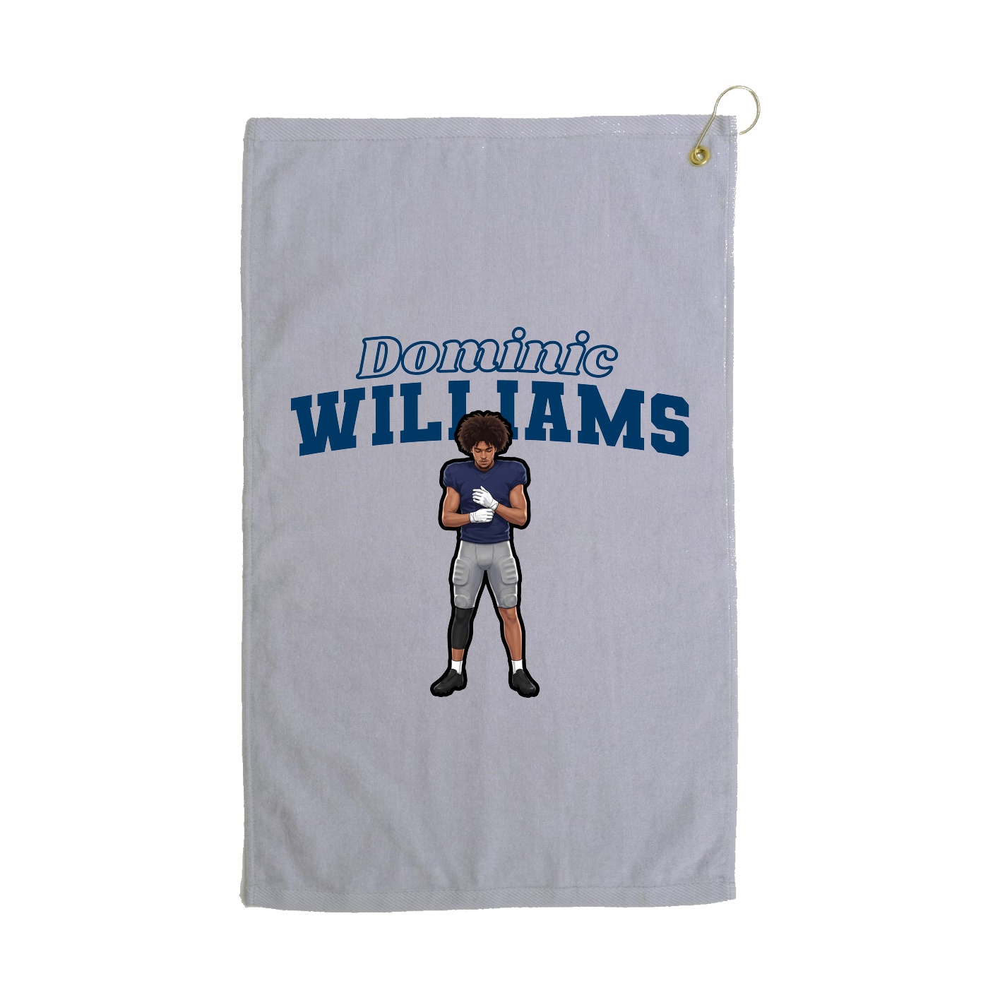 Golf Towel — Name Arch in Grey
