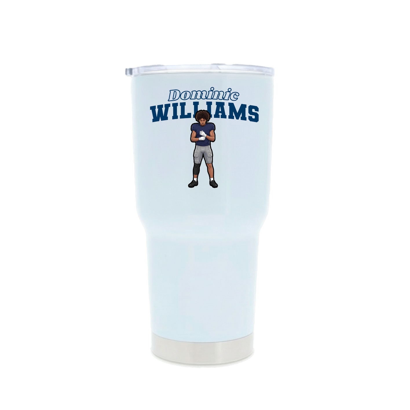 30oz Stainless Steel Tumbler — Name Arch in White