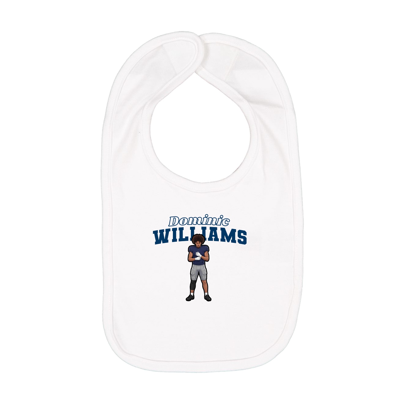 Infant Bib — Name Arch in White