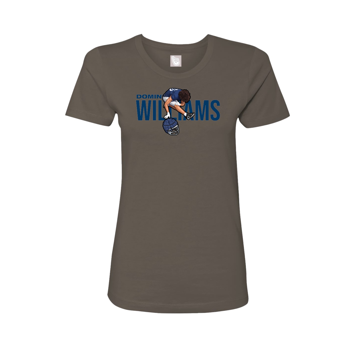 Fitted Women's Tee — Player Name in Grey