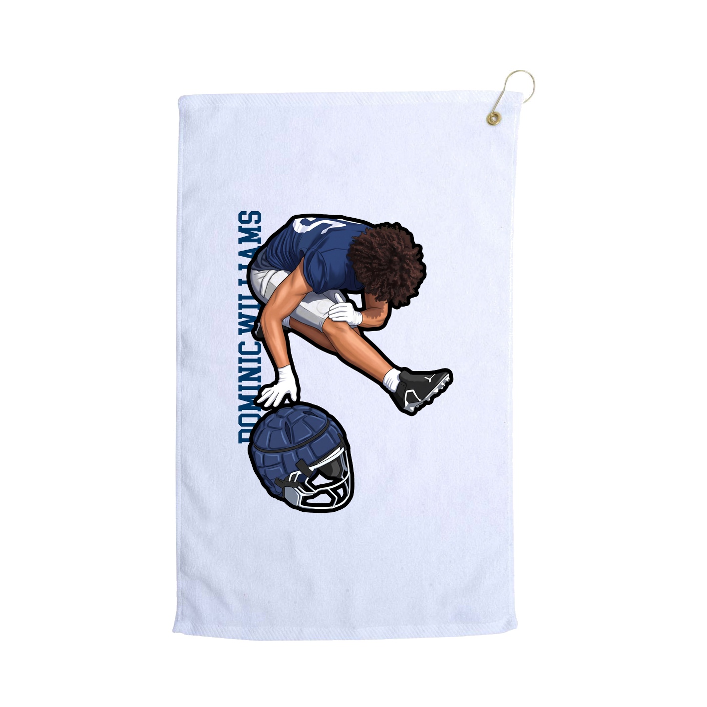 Golf Towel — Name Vertical in White