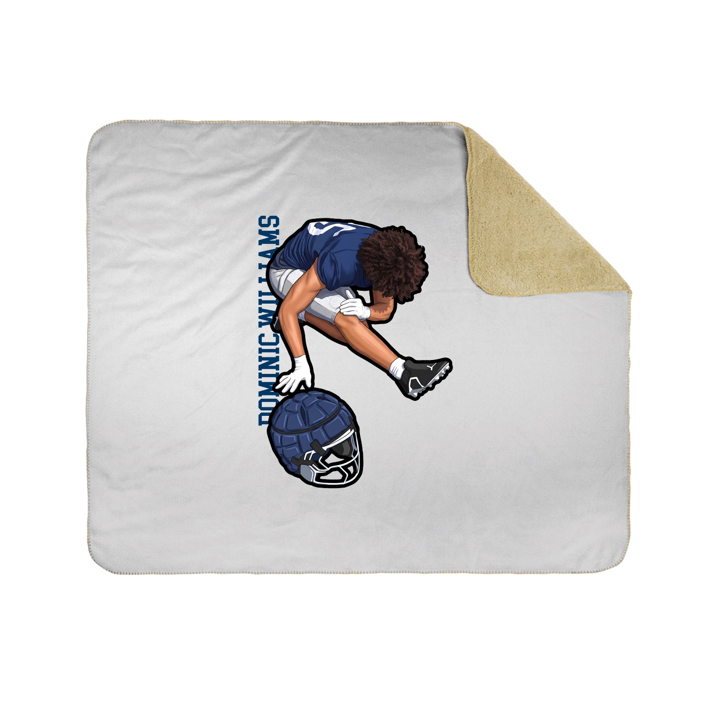 Throw Blanket — Name Vertical in White