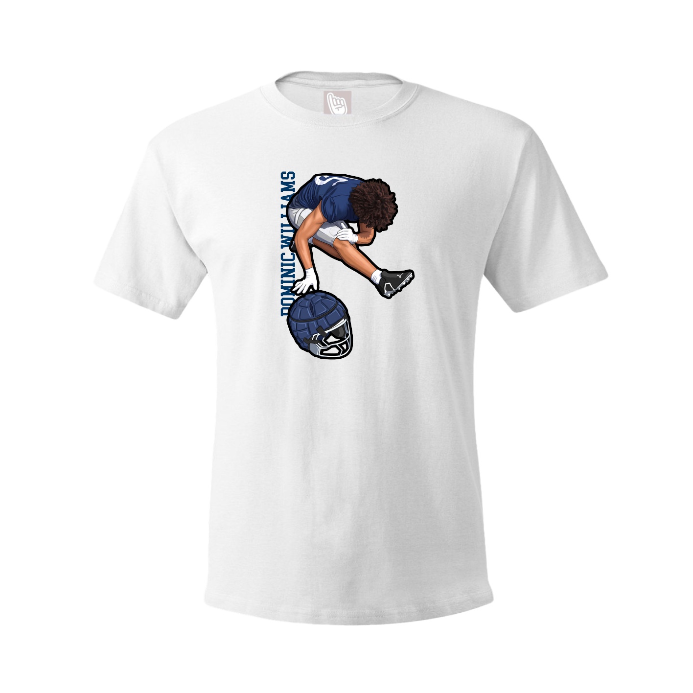 Youth Tee — Name Vertical in White