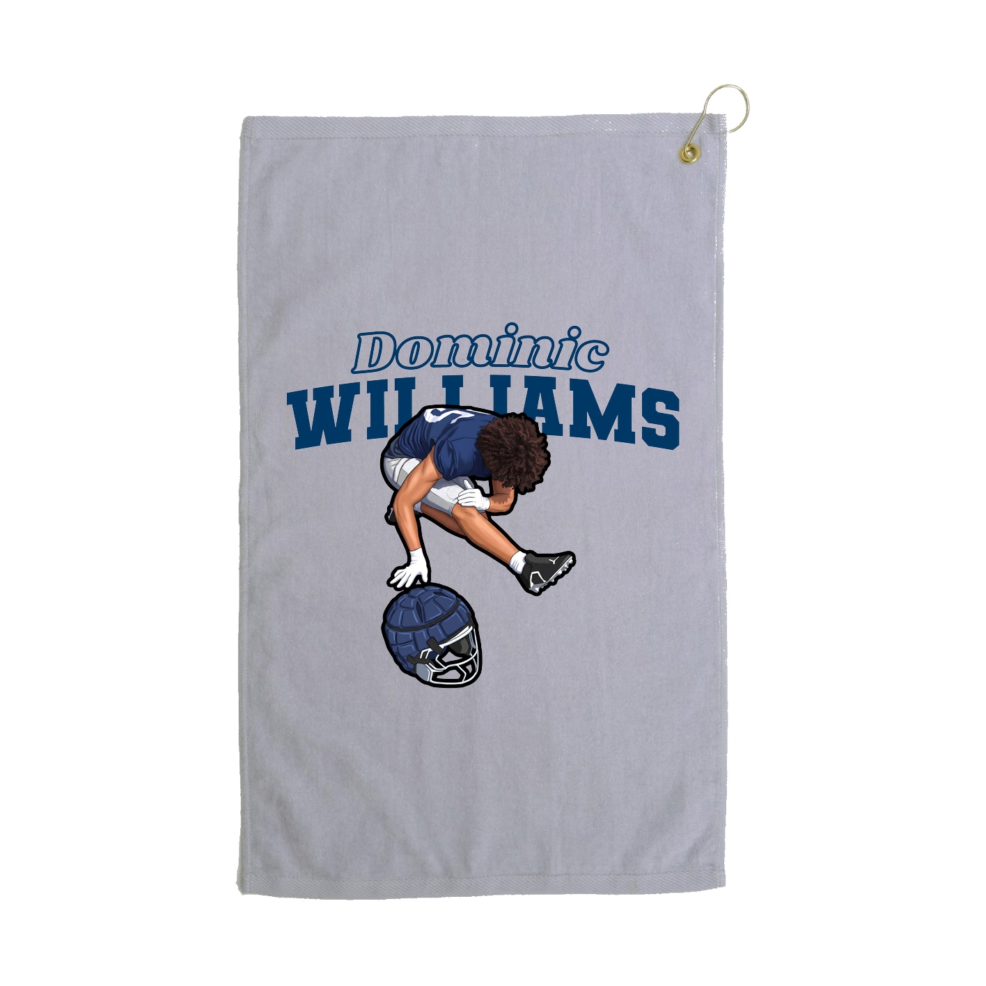 Golf Towel — Name Arch in Grey