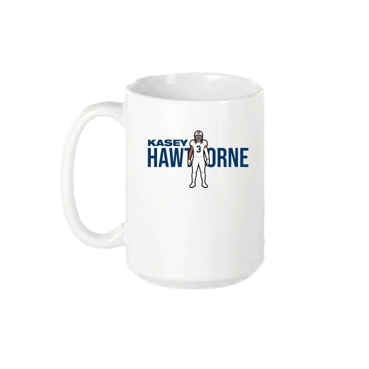 15oz Coffee Mug — Player Name in White