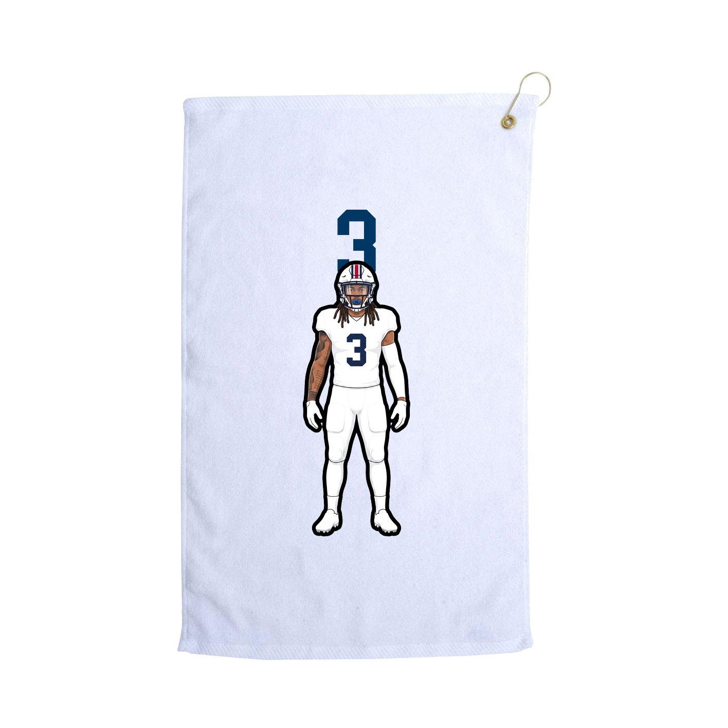 Golf Towel — Number Top in White