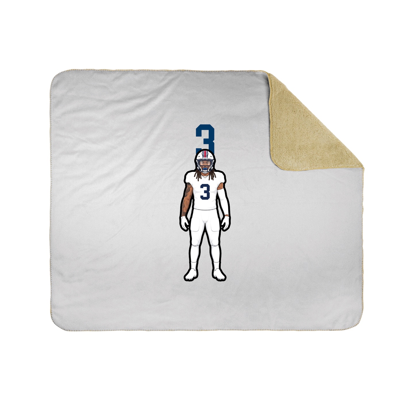 Throw Blanket — Number Top in White
