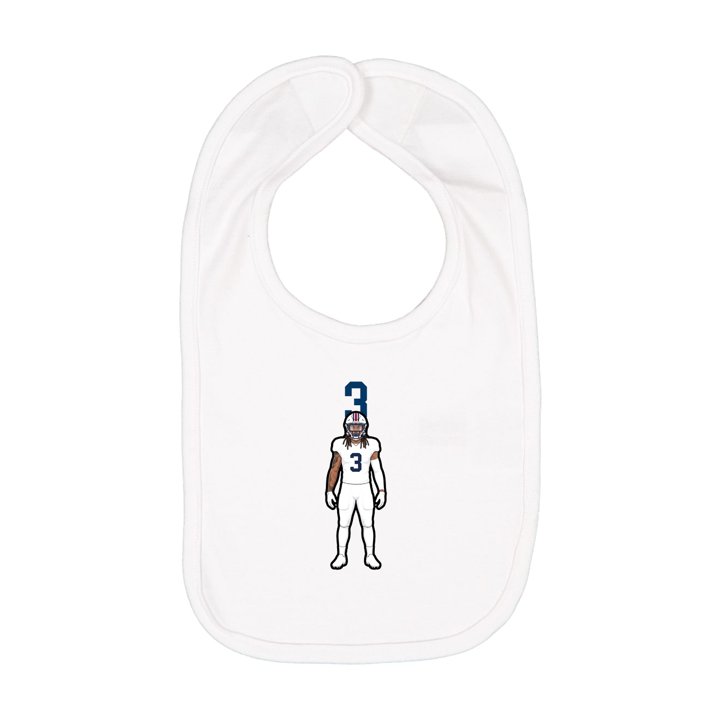 Infant Bib — Number Top in White