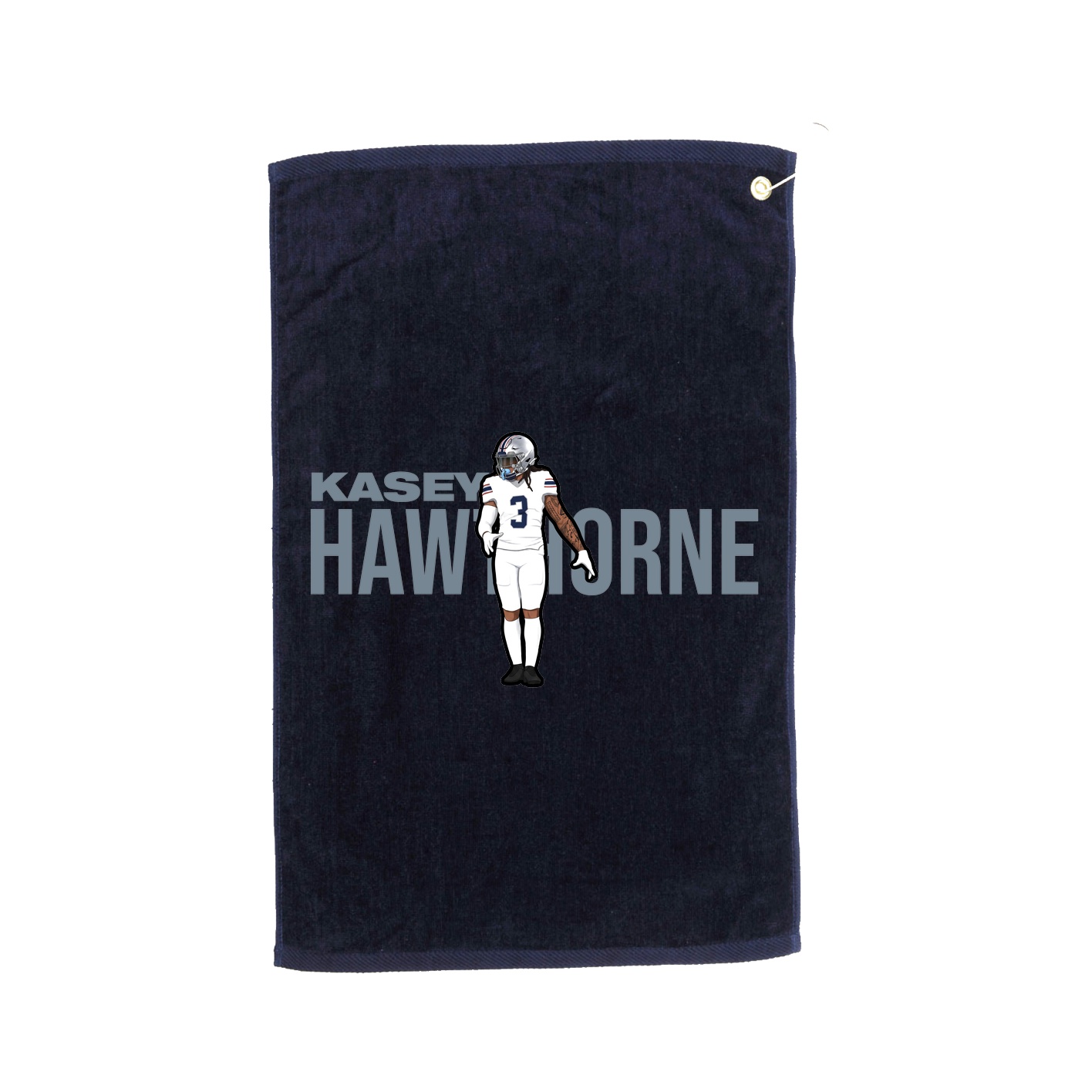 Golf Towel — Player Name in Navy