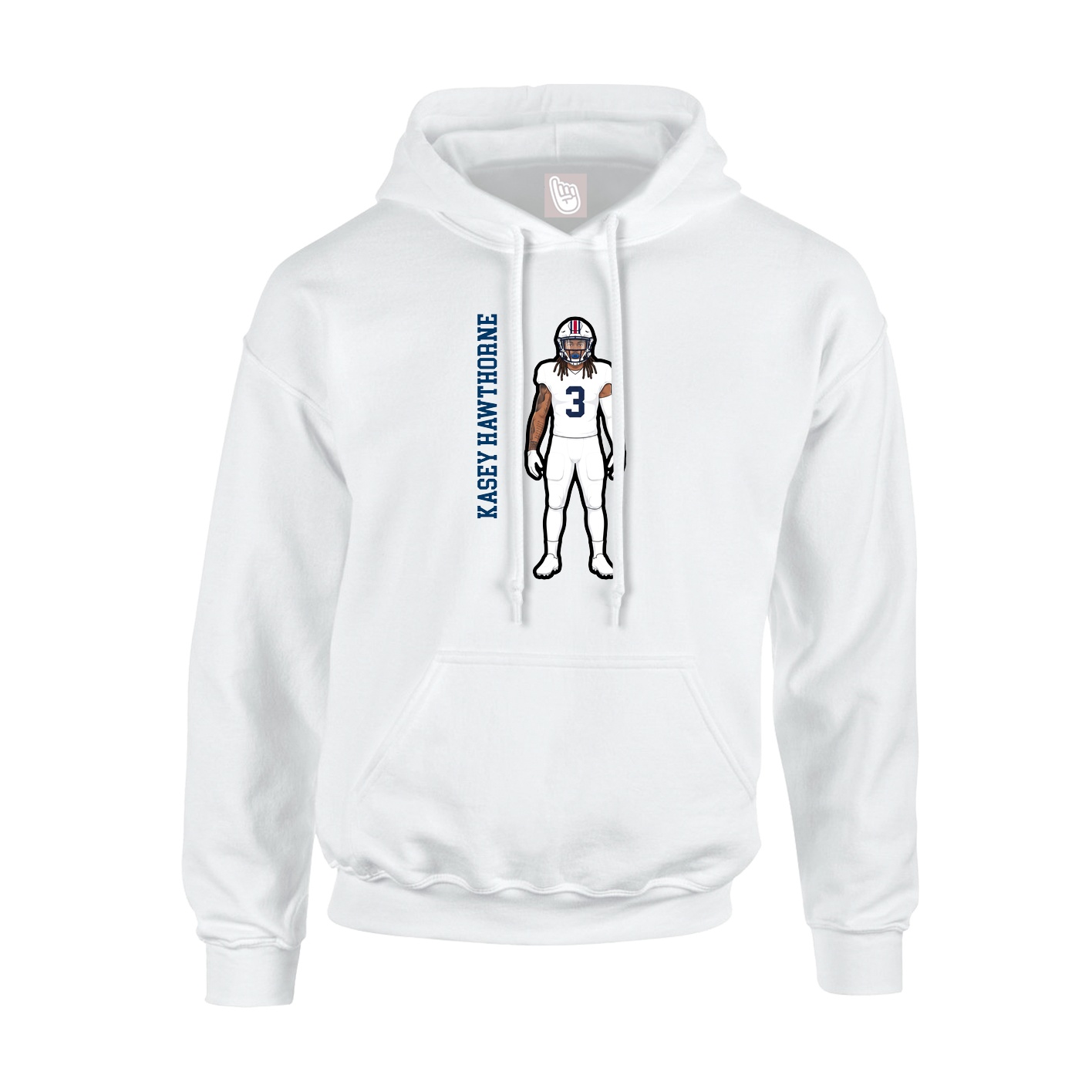 Hoodie — Name Vertical in White