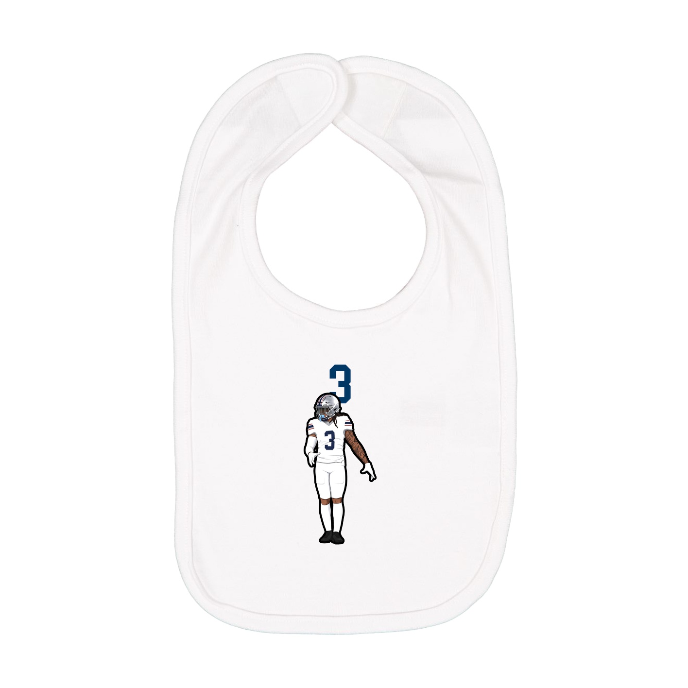 Infant Bib — Number Top in White