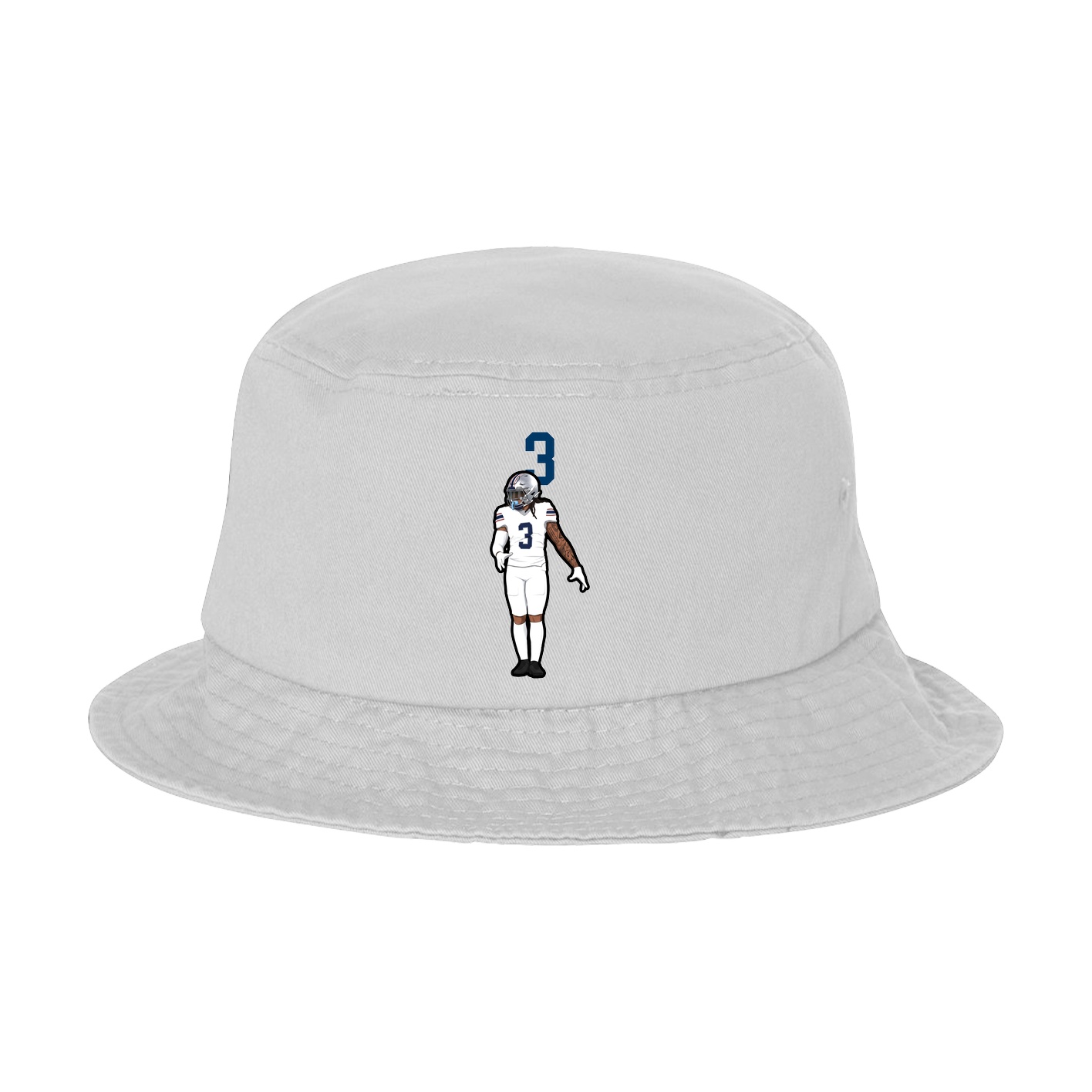 Bucket Cap — Number Top in White