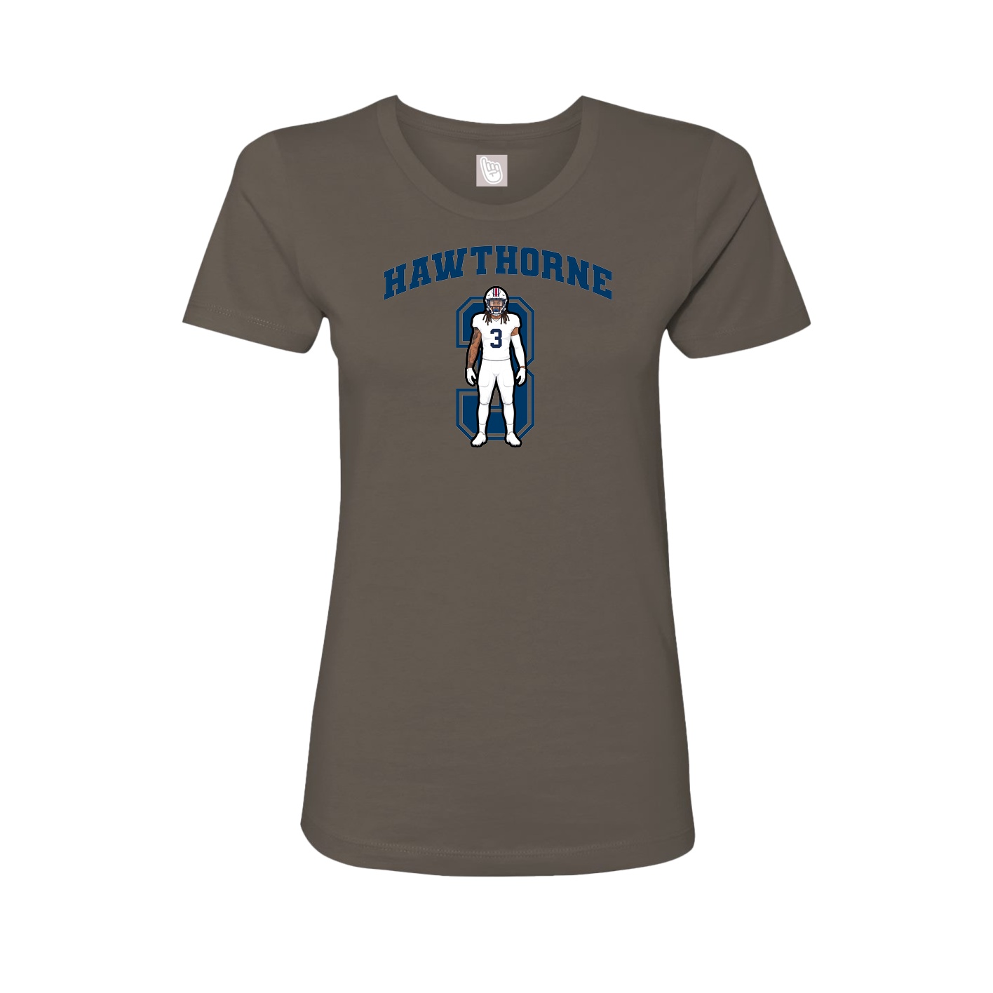 Fitted Women's Tee — Number in Grey