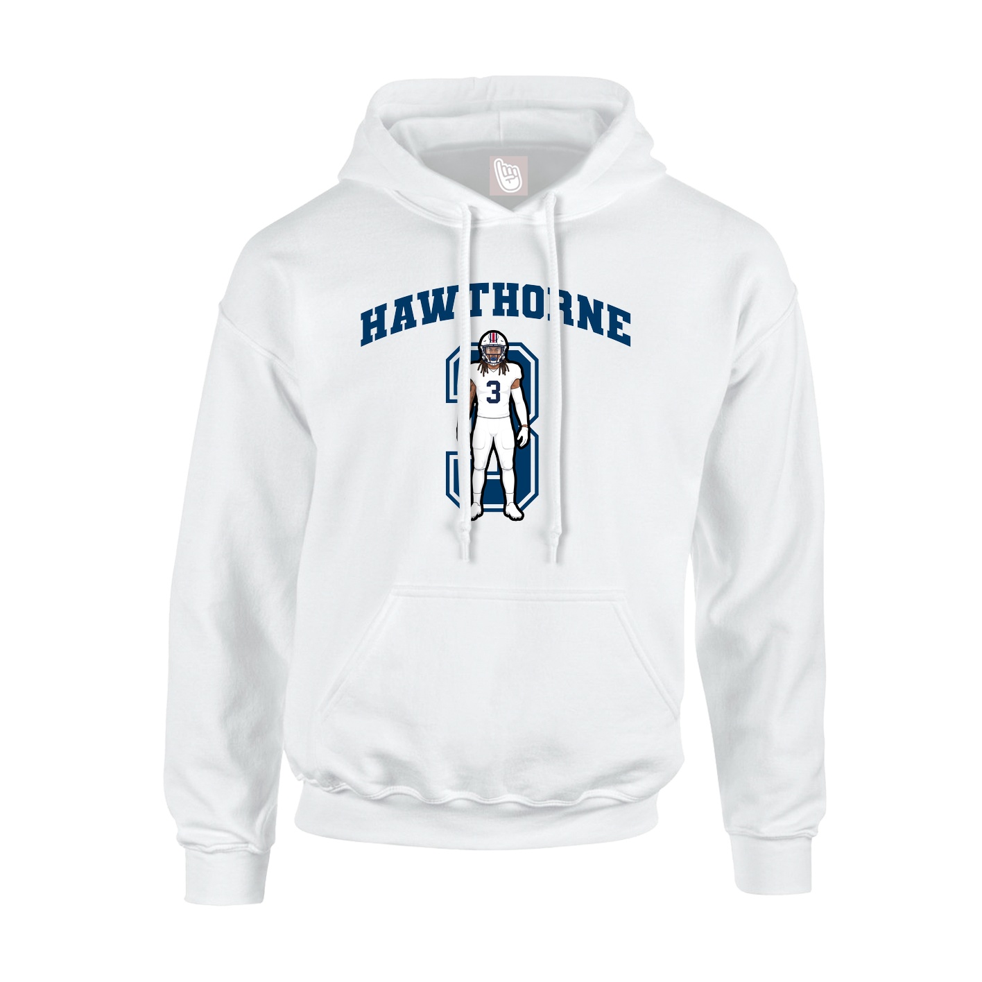 Youth Hoodie — Number in White