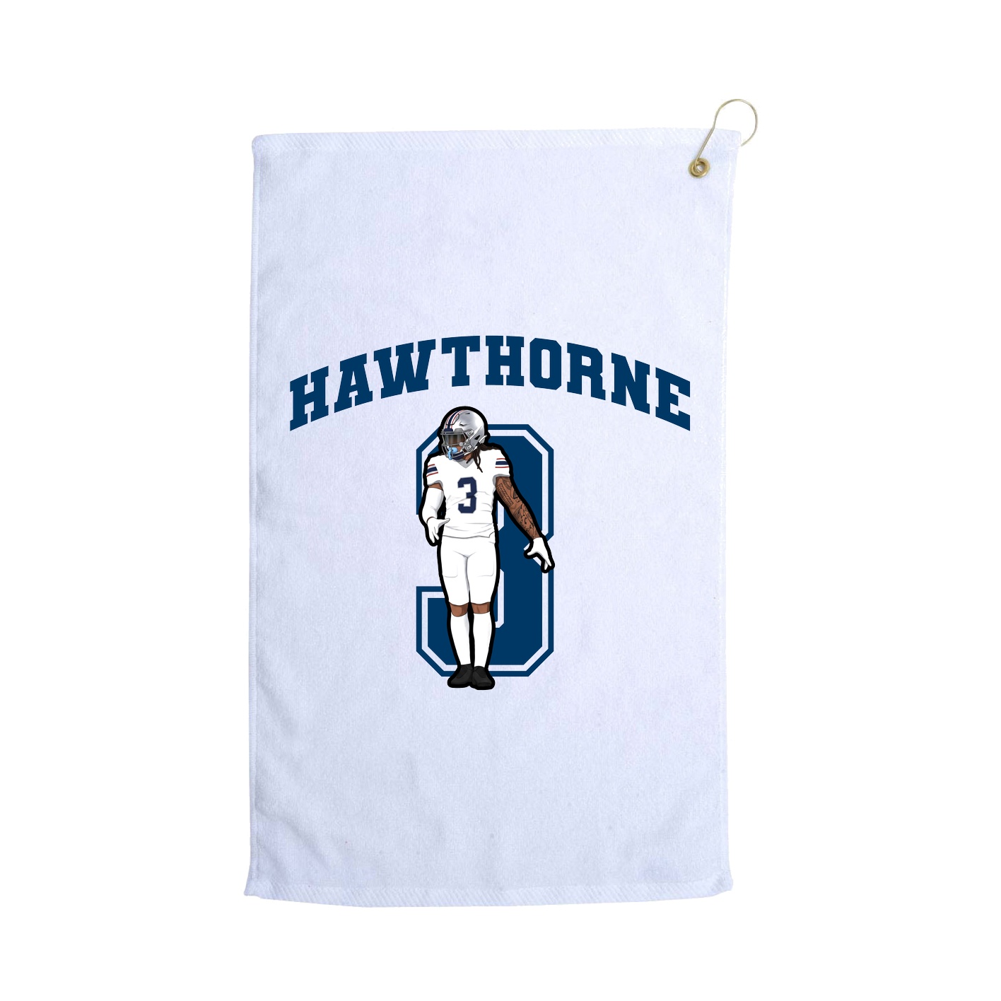 Golf Towel — Number in White