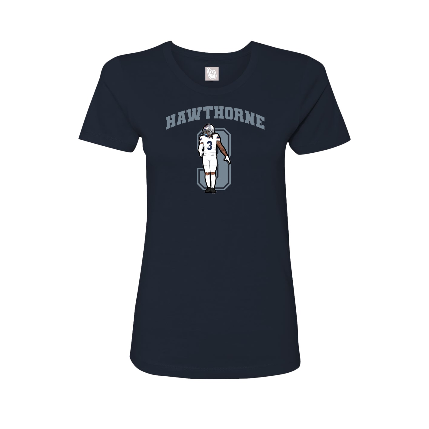 Fitted Women's Tee — Number in Navy