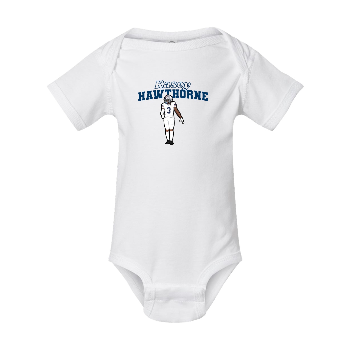 Baby Onesie — Name Arch in White