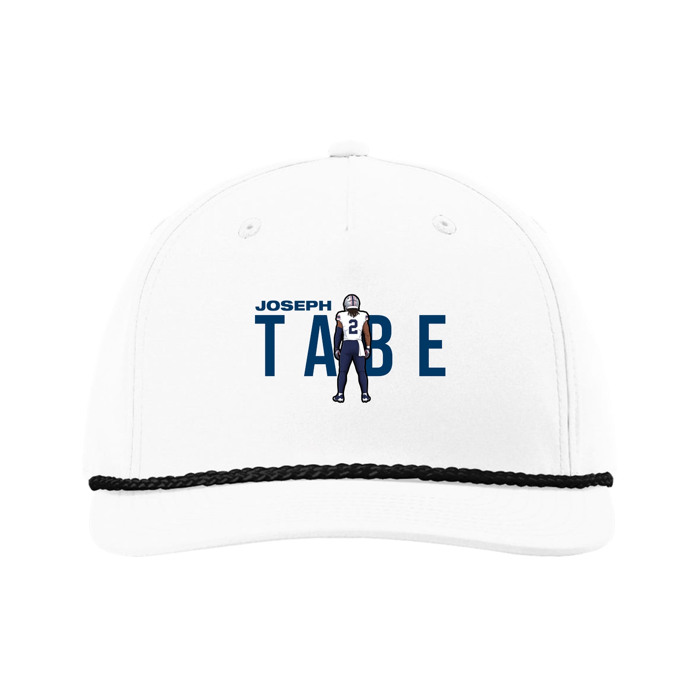 Five-Panel Classic Rope Cap — Player Name in White