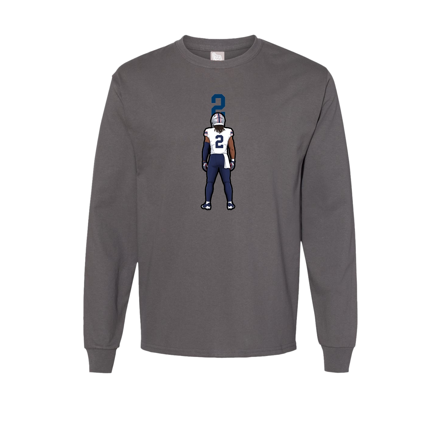 Long Sleeve Tee — Number Top in Grey