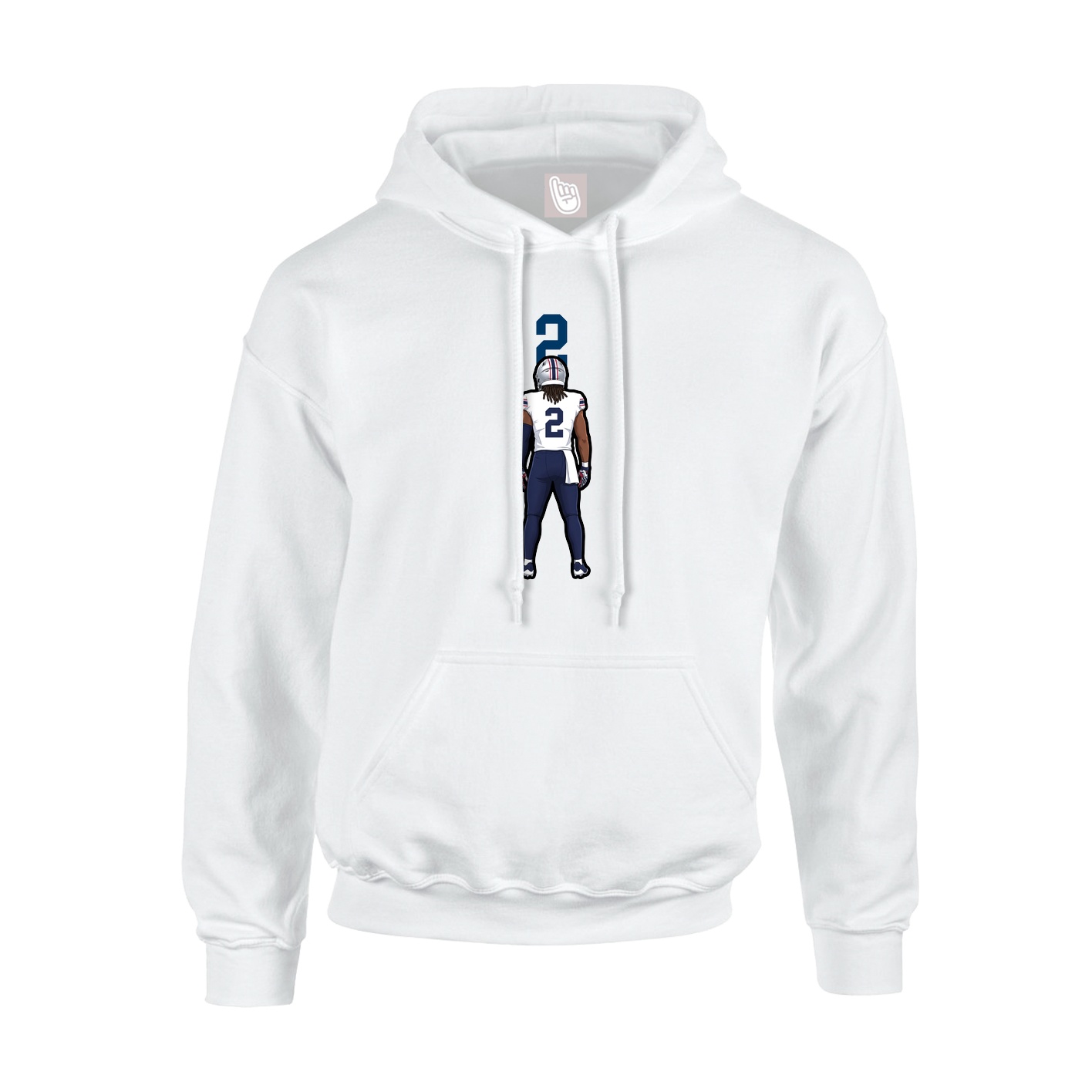 Hoodie — Number Top in White