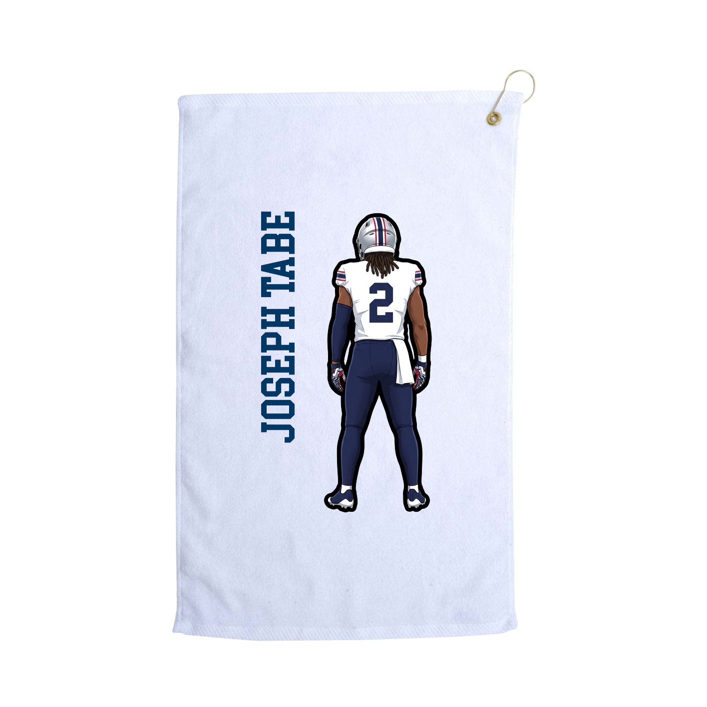Golf Towel — Name Vertical in White