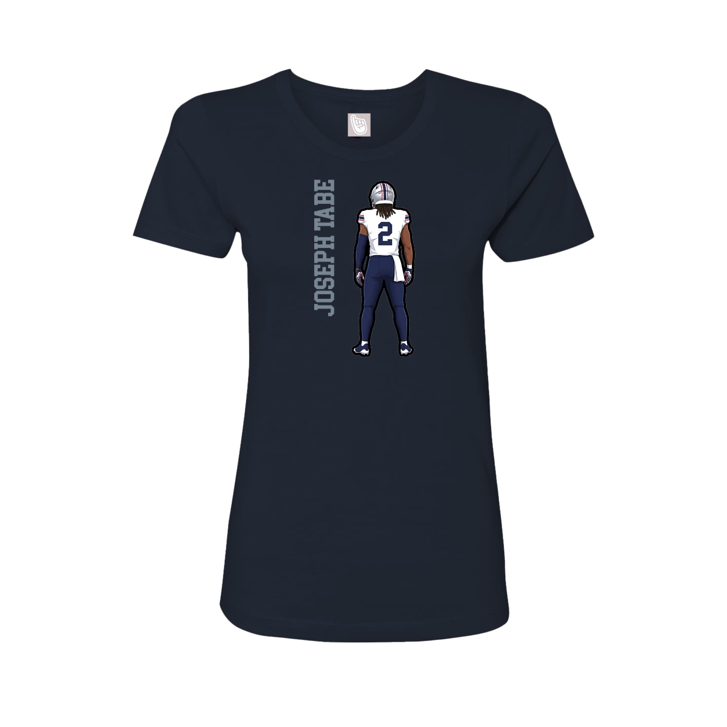 Fitted Women's Tee — Name Vertical in Navy