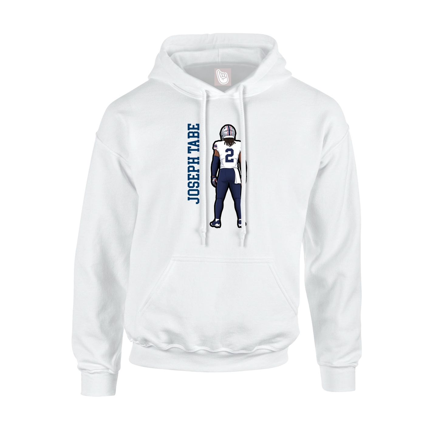Hoodie — Name Vertical in White