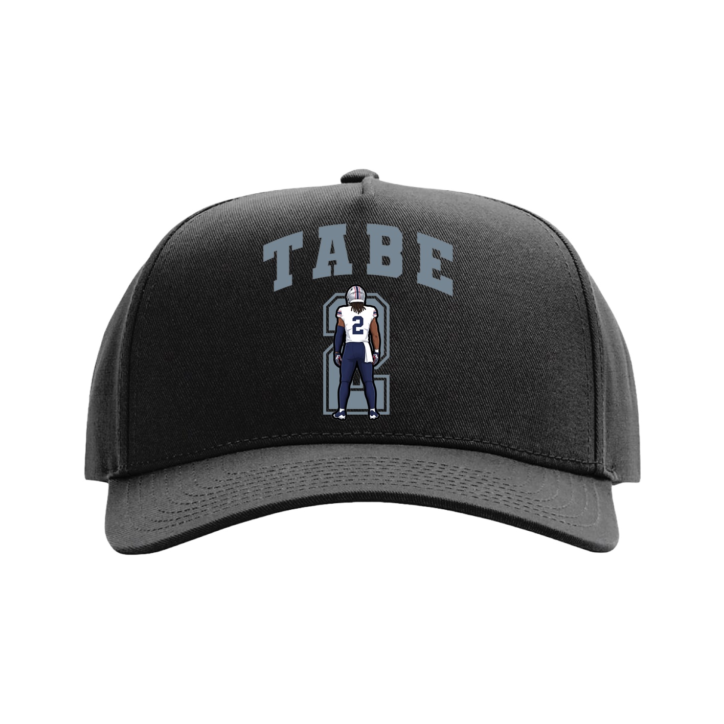 Full Fabric Five-Panel Champ Cap — Number in Black