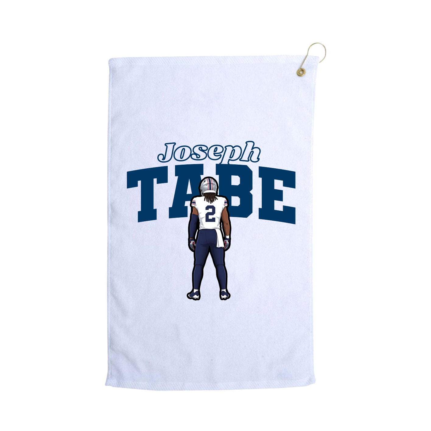Golf Towel — Name Arch in White