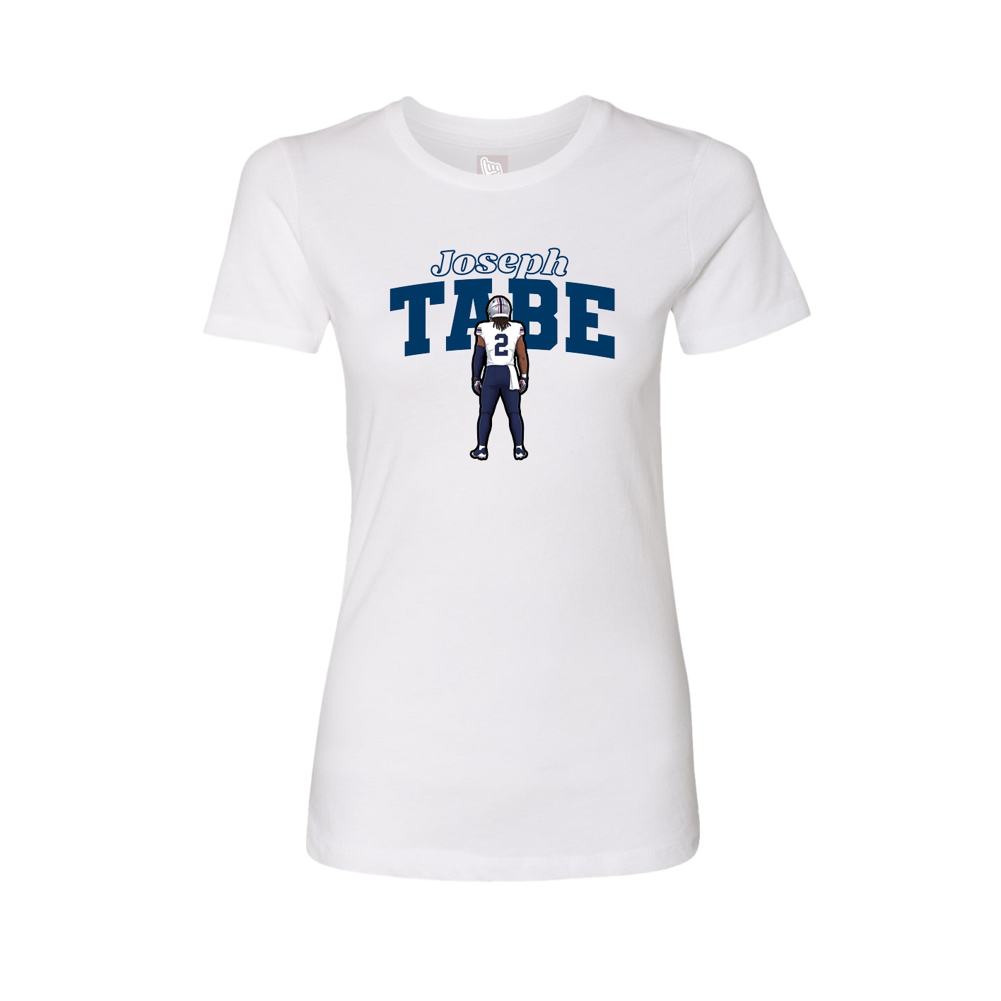 Fitted Women's Tee — Name Arch in White