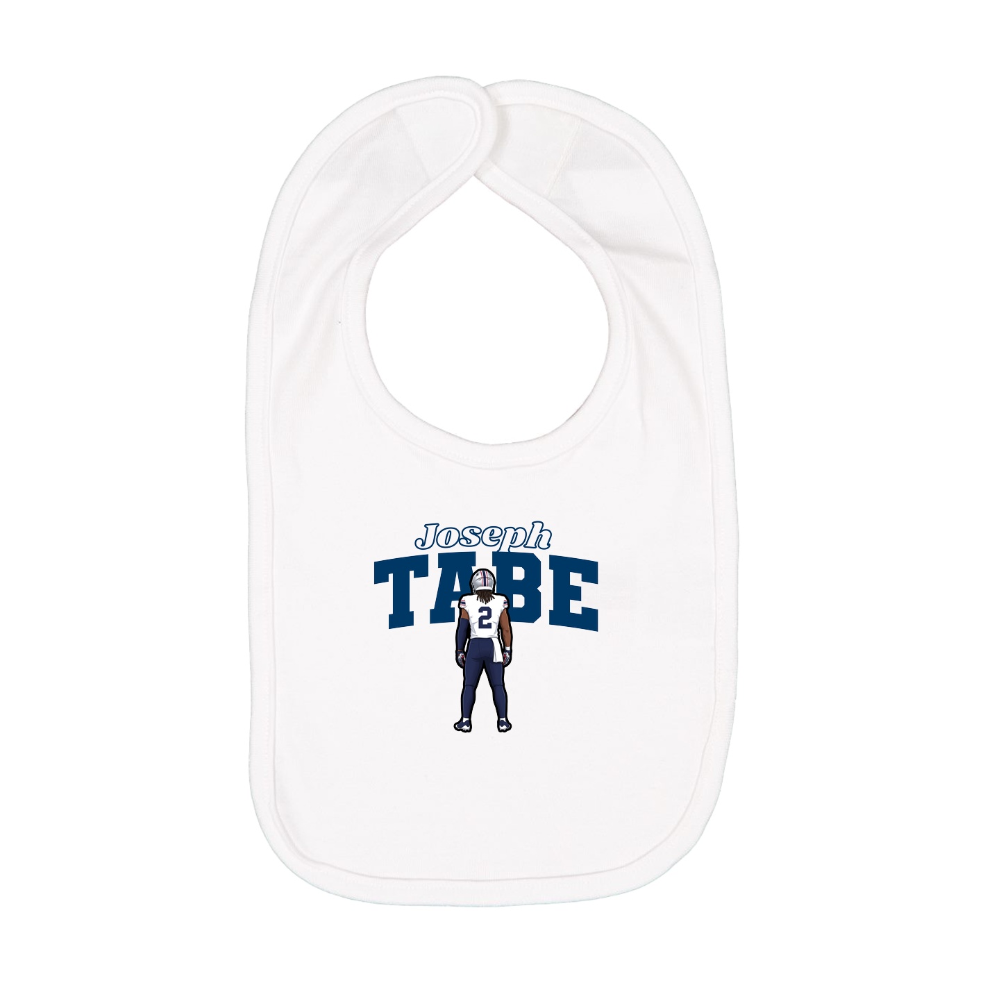 Infant Bib — Name Arch in White
