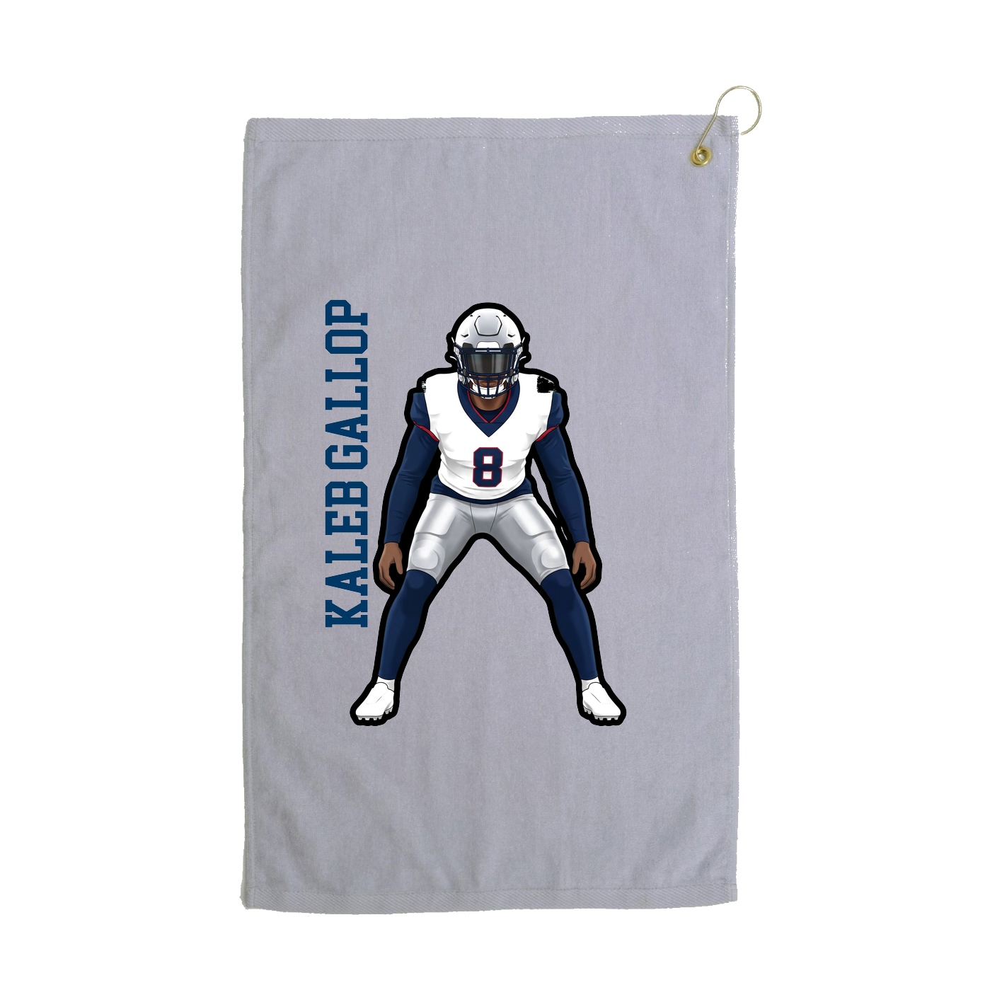 Golf Towel — Name Vertical in Grey