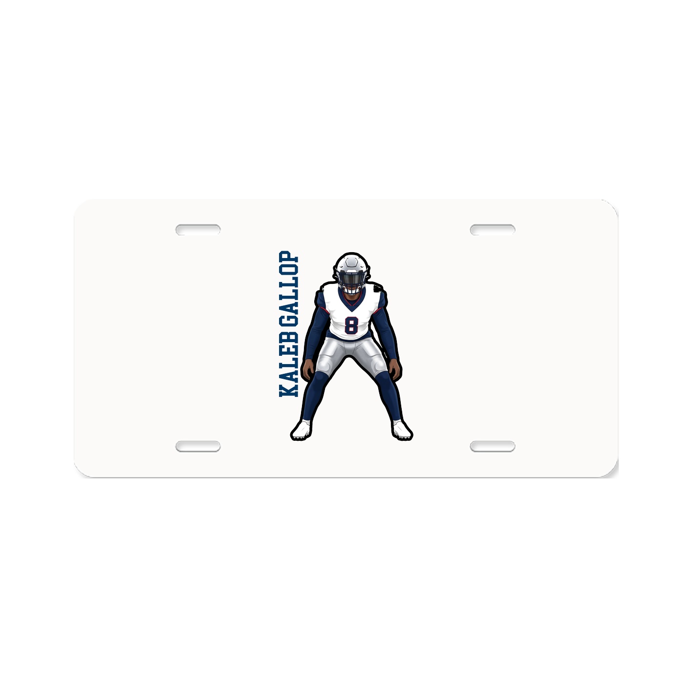 License Plate — Name Vertical in Classic