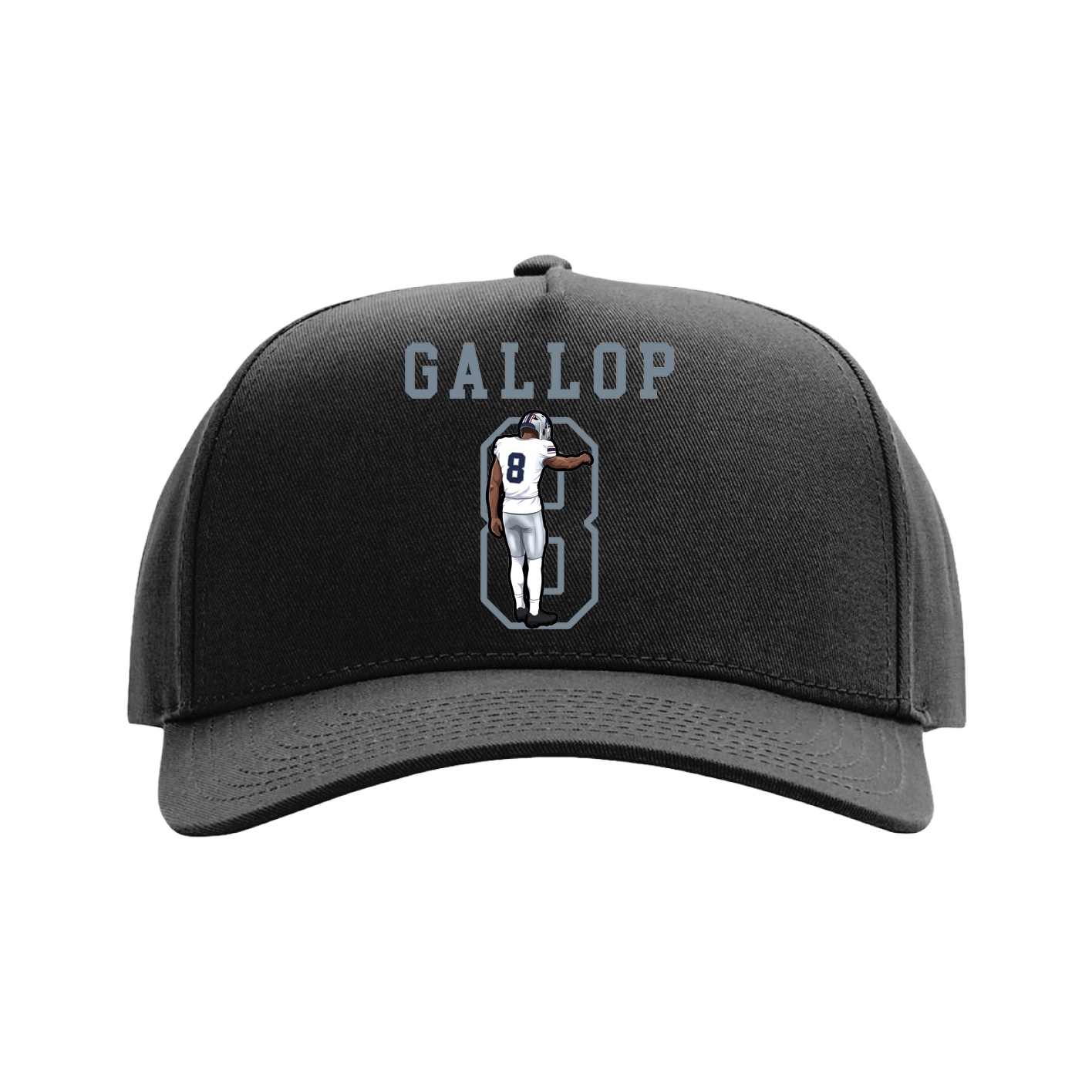 Full Fabric Five-Panel Champ Cap — Shirsey in Black