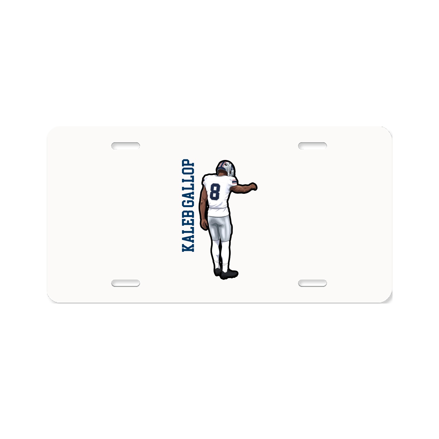 License Plate — Name Vertical in Classic