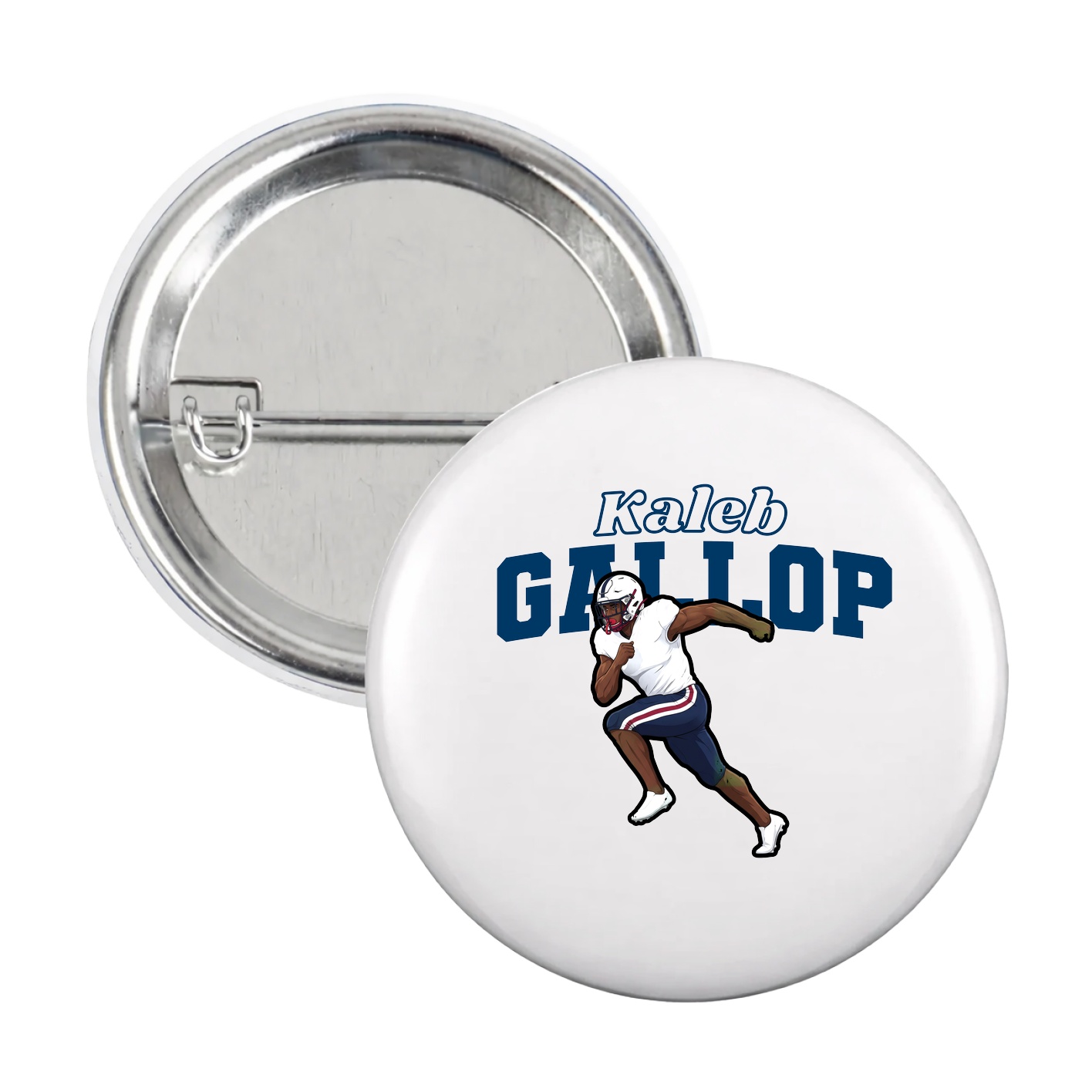 Game Day Button — Name Arch in White