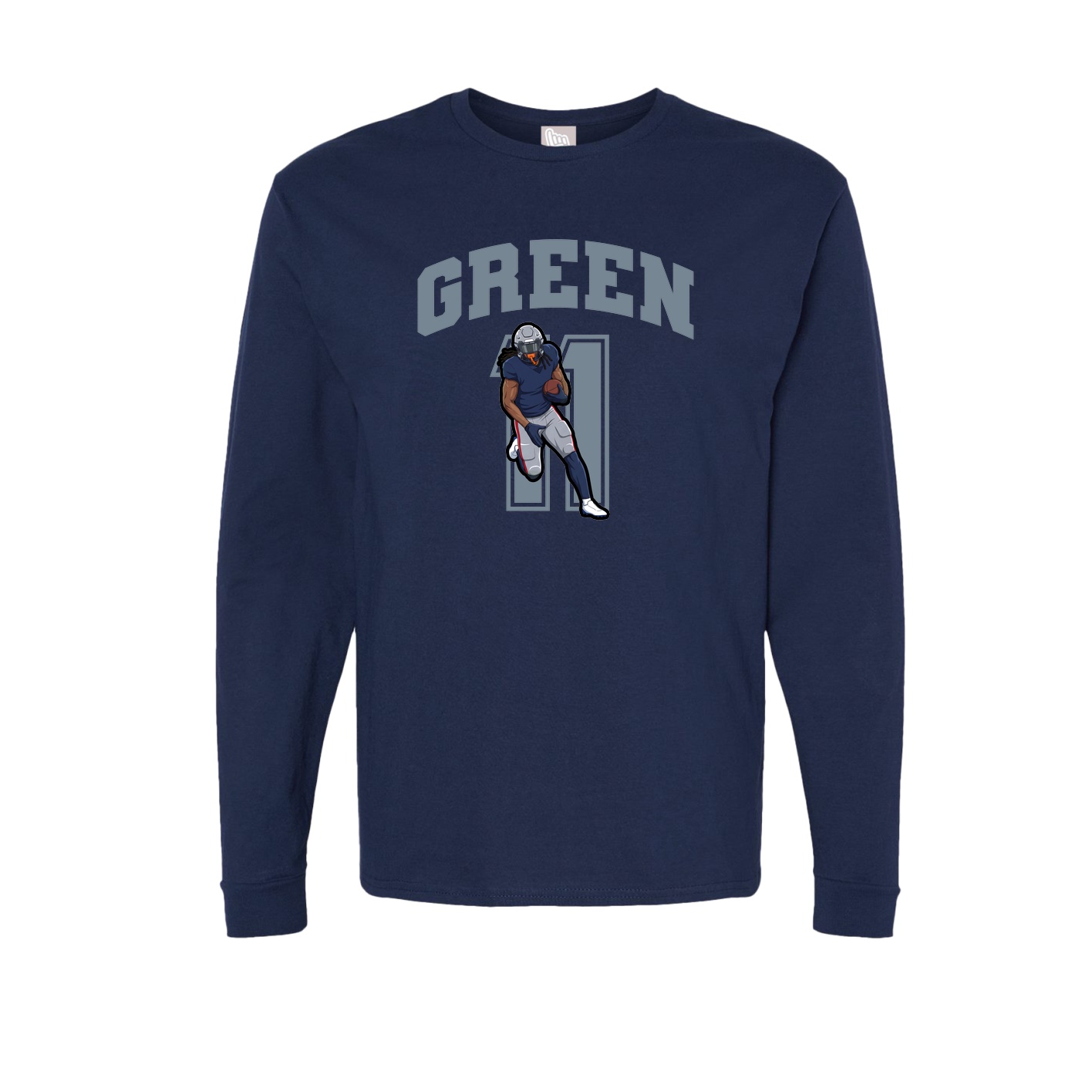 Long Sleeve Tee — Number in Navy