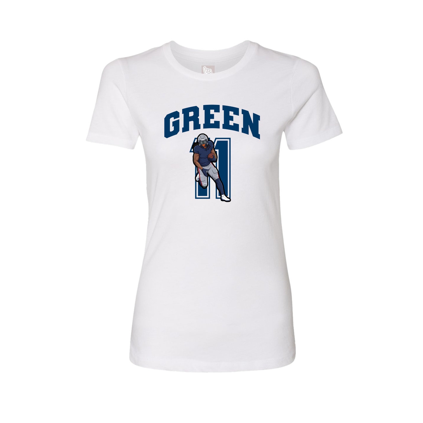 Fitted Women's Tee — Number in White