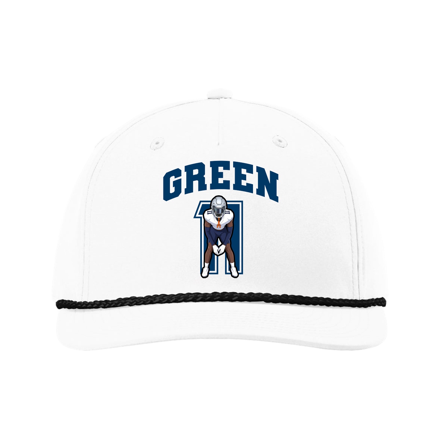 Five-Panel Classic Rope Cap — Number in White