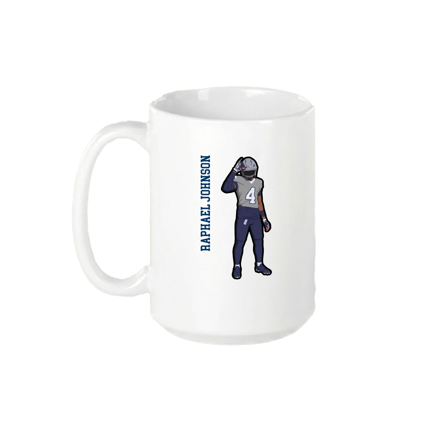 15oz Coffee Mug — Name Vertical in White