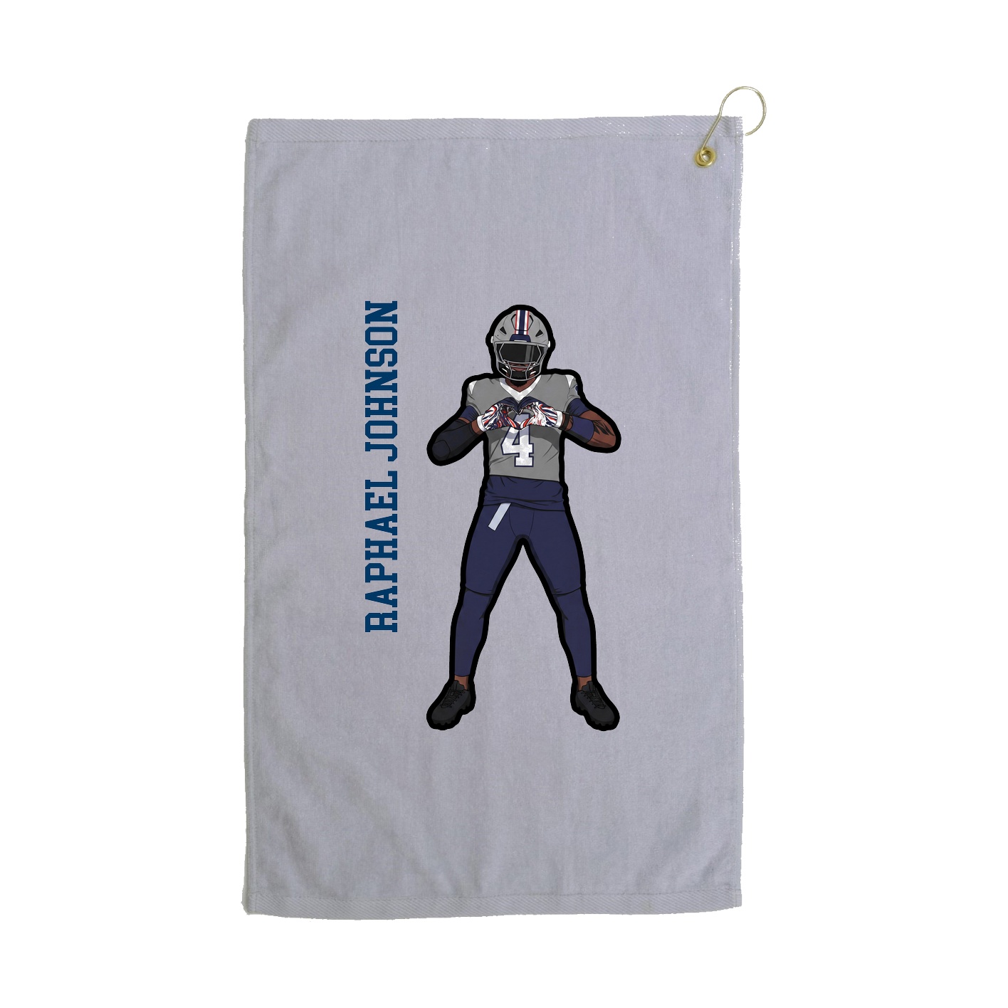 Golf Towel — Name Vertical in Grey