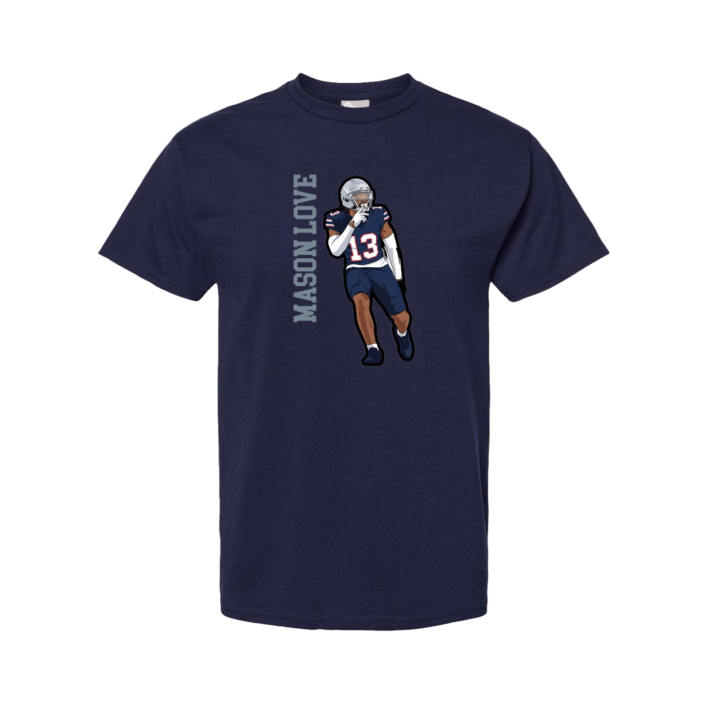 Youth Tee — Name Vertical in Navy