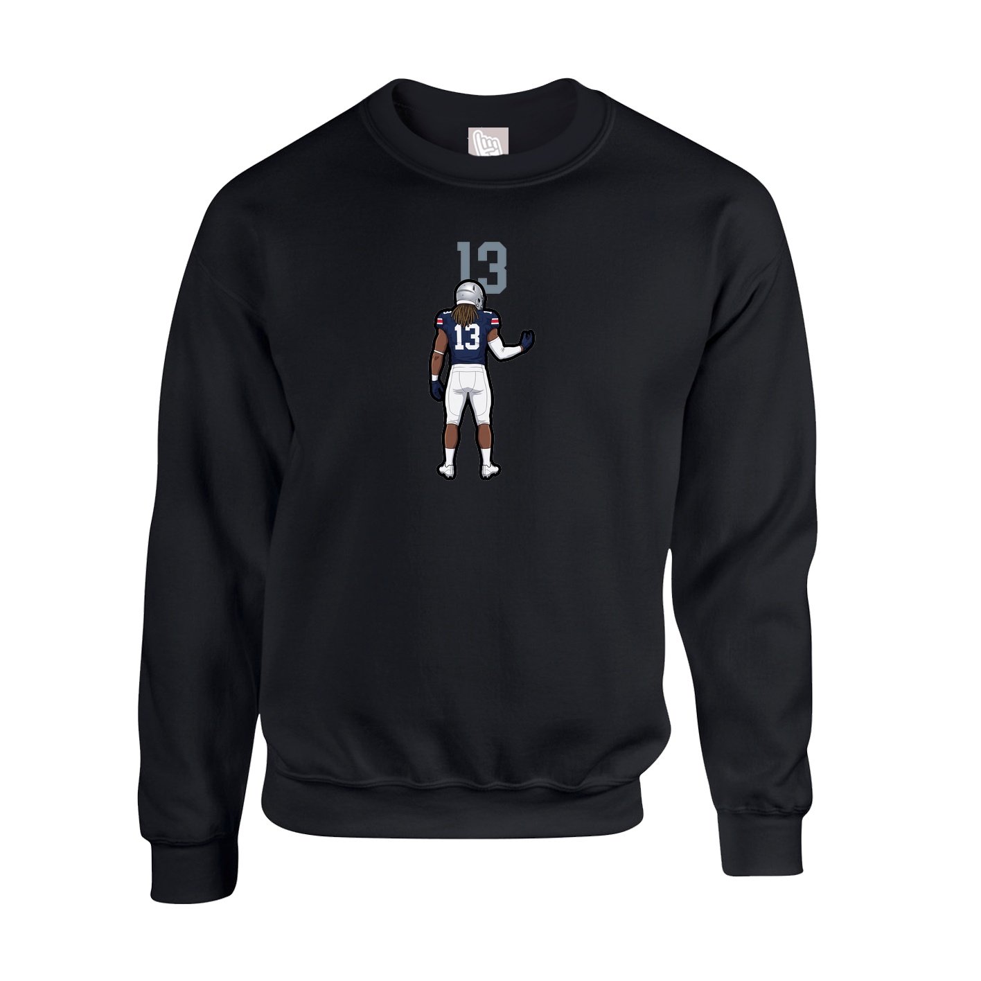 Fleece Crew — Number Top in Black