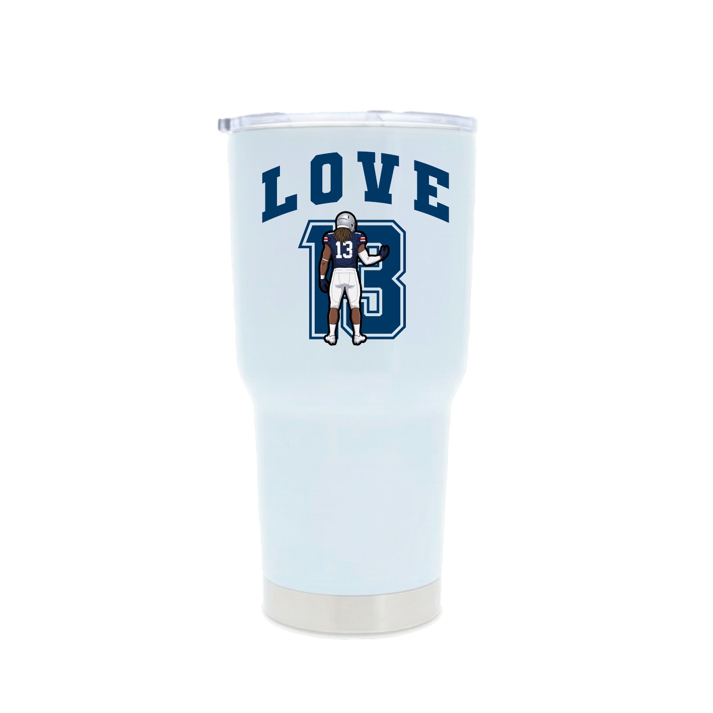 30oz Stainless Steel Tumbler — Number in White