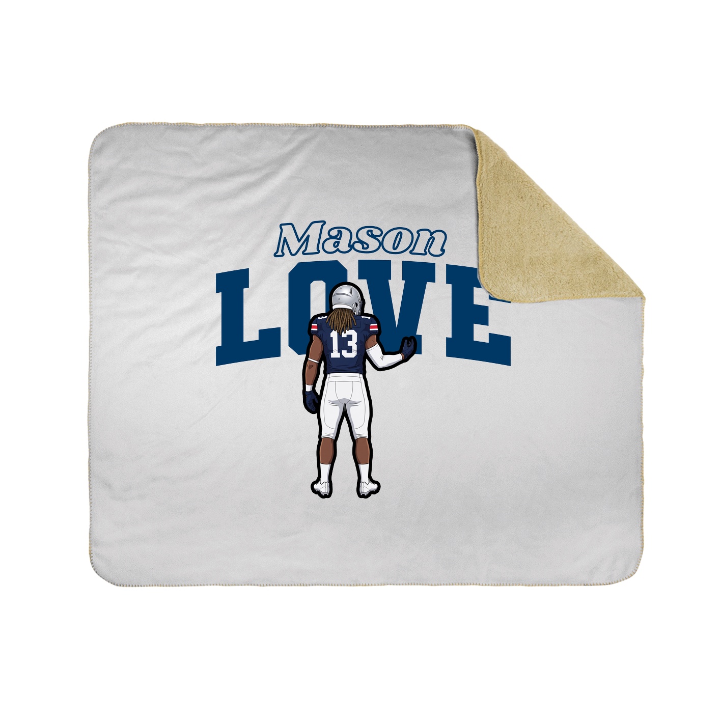 Throw Blanket — Name Arch in White