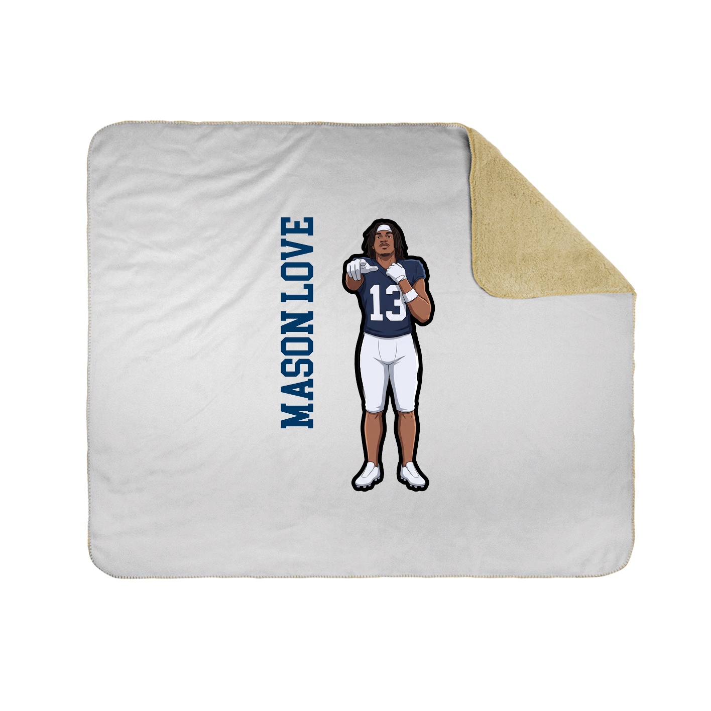 Throw Blanket — Name Vertical in White