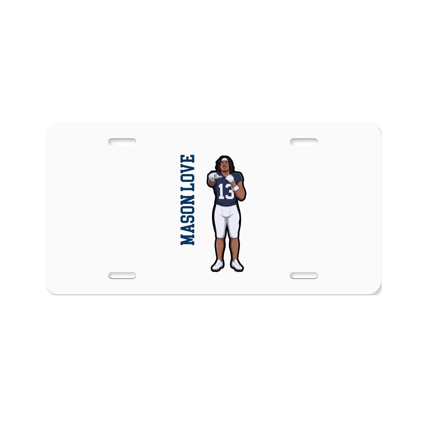 License Plate — Name Vertical in Classic