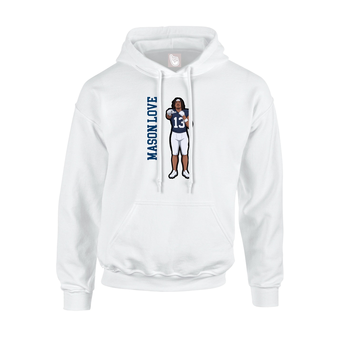 Hoodie — Name Vertical in White