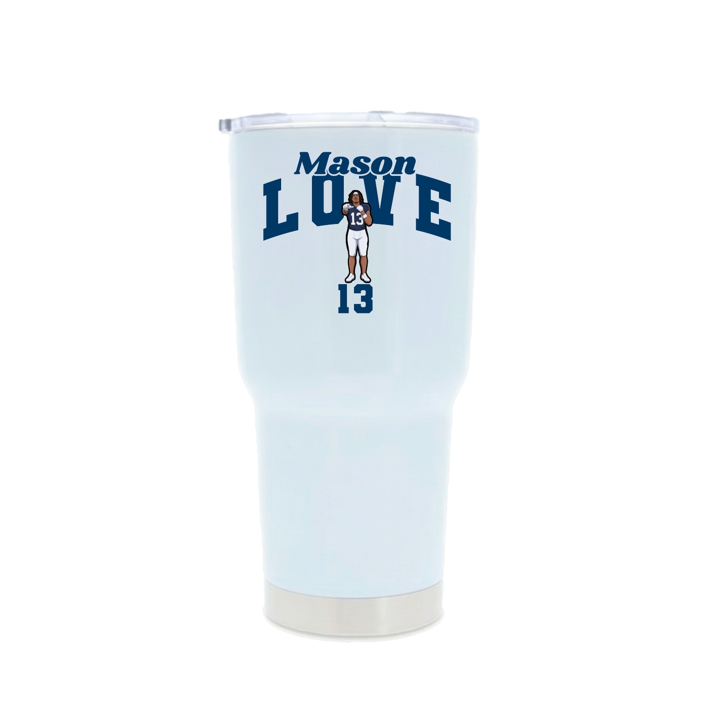 30oz Stainless Steel Tumbler — Signature Arch in White
